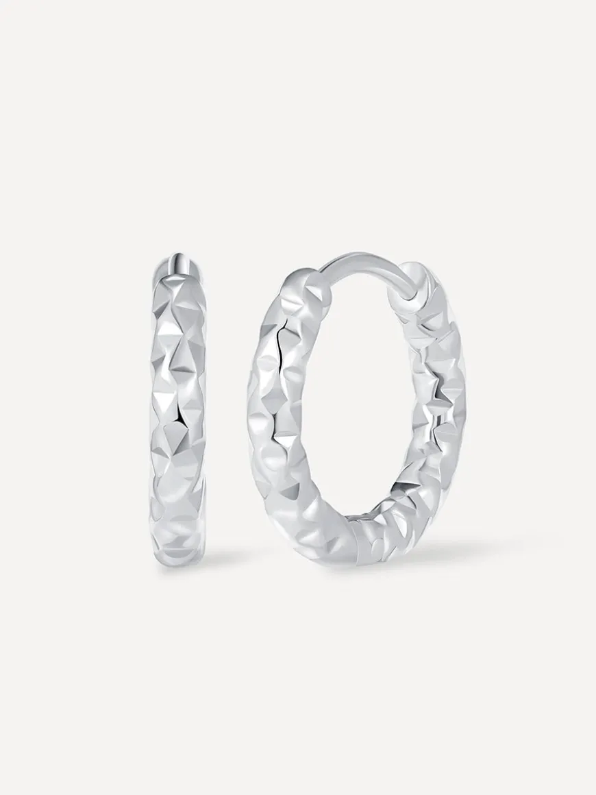 Wave Textured Hoop Ohrringe