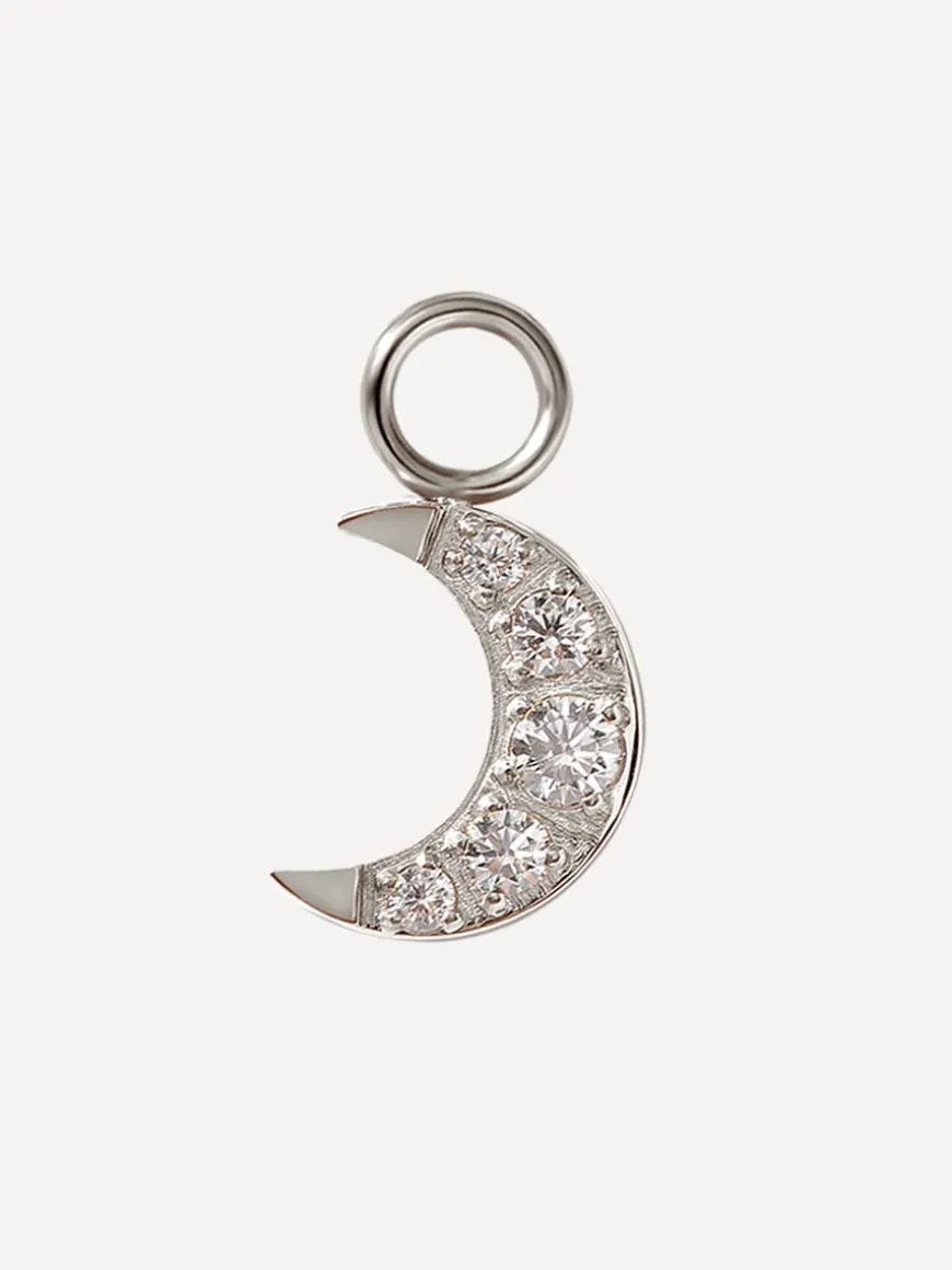 10x8mm Dazzling Moon Ohrring-Charm