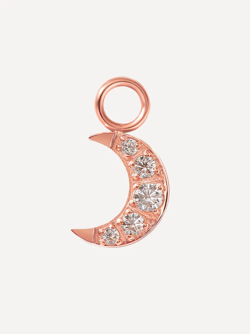 10x8mm Dazzling Moon Ohrring-Charm