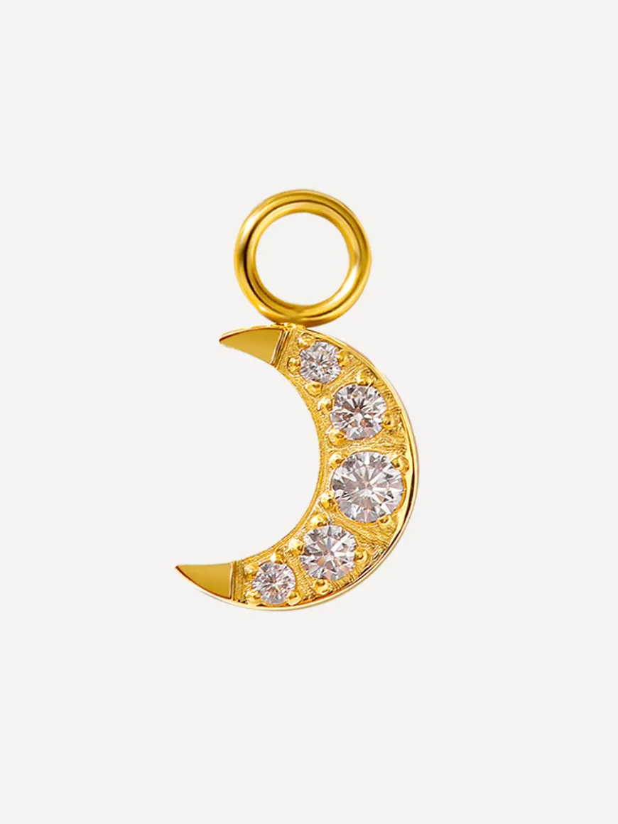 10x8mm Dazzling Moon Ohrring-Charm