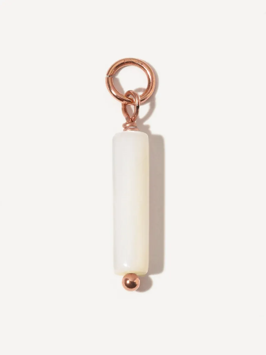19x4mm Graceful Column White Ohrring-Charm