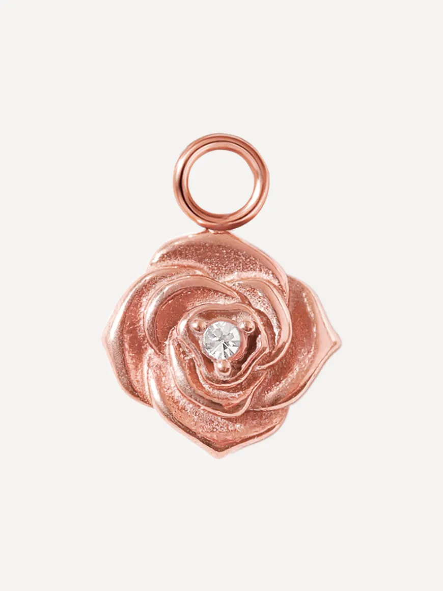 10,5x10,5mm Graceful Rose Ohrring-Charm