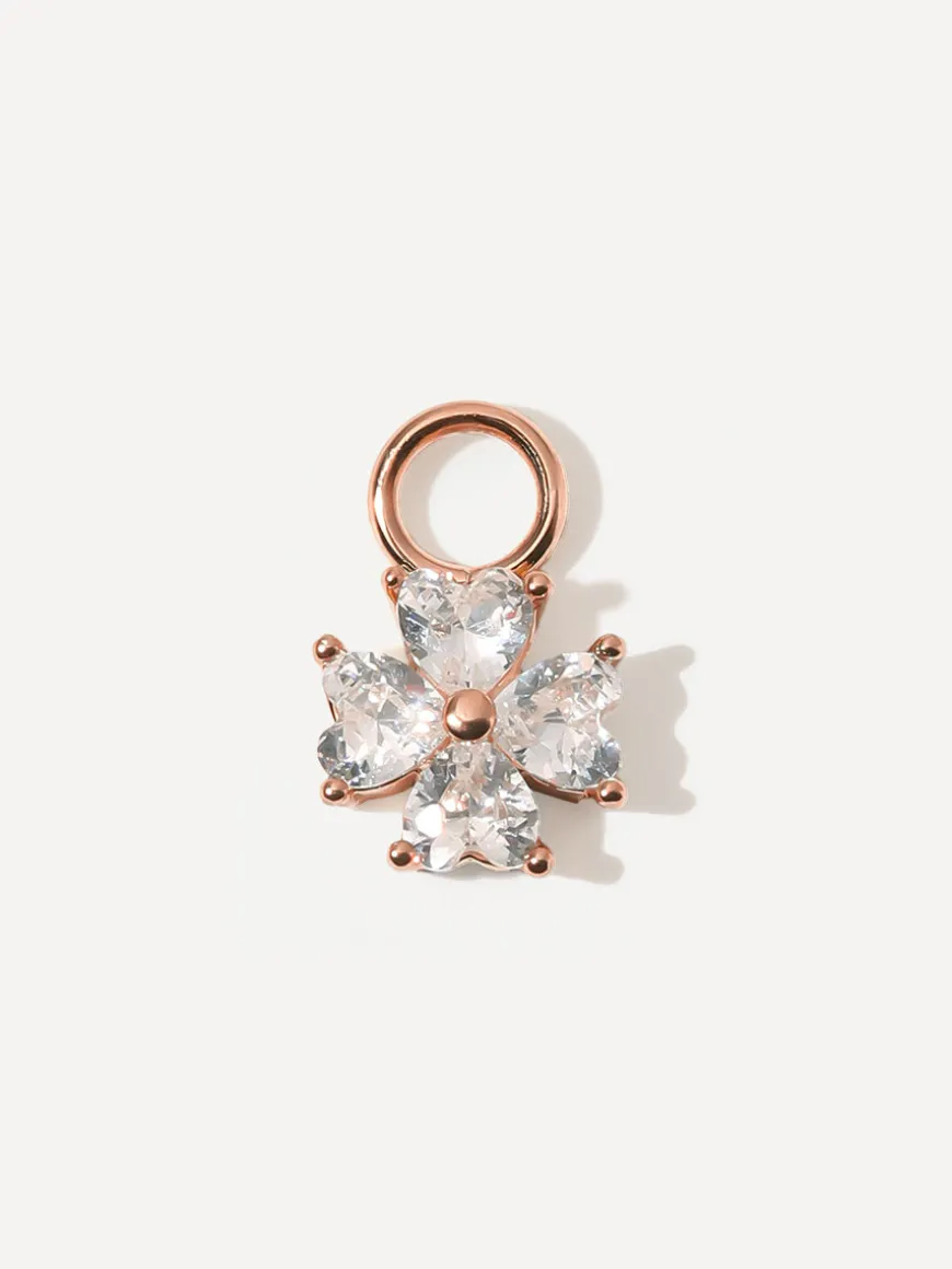 6,6x6,6mm Heart Petal Ohrring-Charm