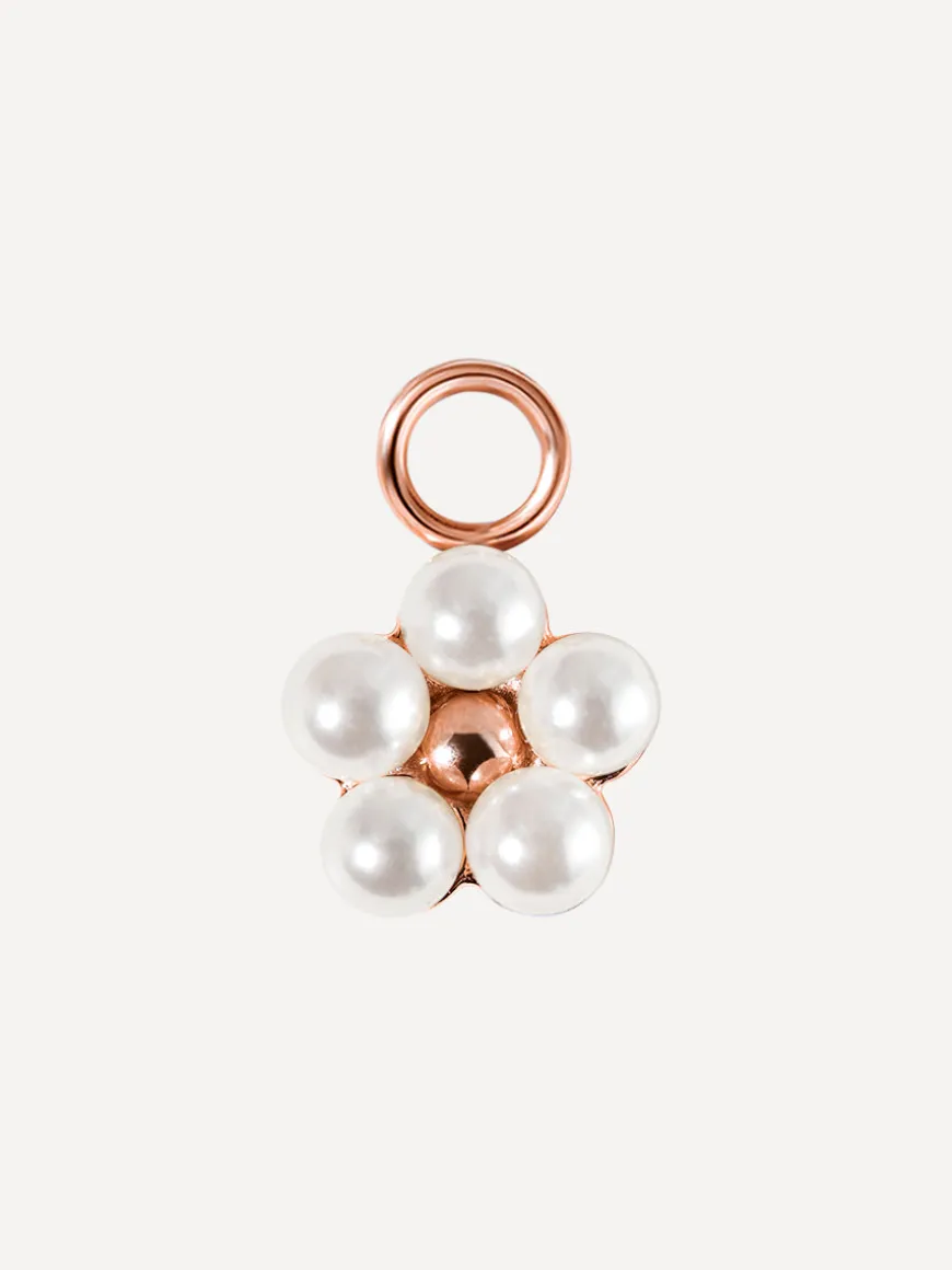 8,6x8,4mm Pearl Blossom Ohrring-Charm