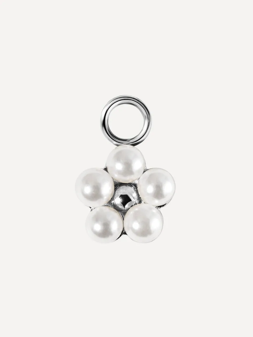 8,6x8,4mm Pearl Blossom Ohrring-Charm