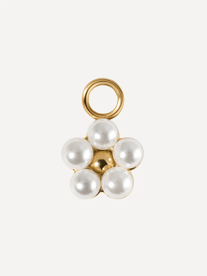 8,6x8,4mm Pearl Blossom Ohrring-Charm