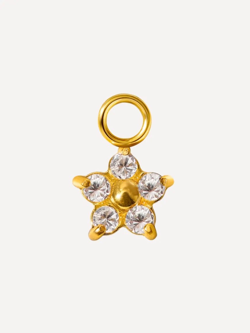 8x7mm Shining Floral Ohrring-Charm
