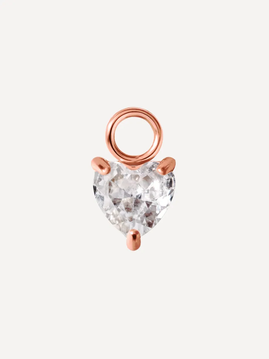6,5x7,2mm Unique Love Ohrring-Charm