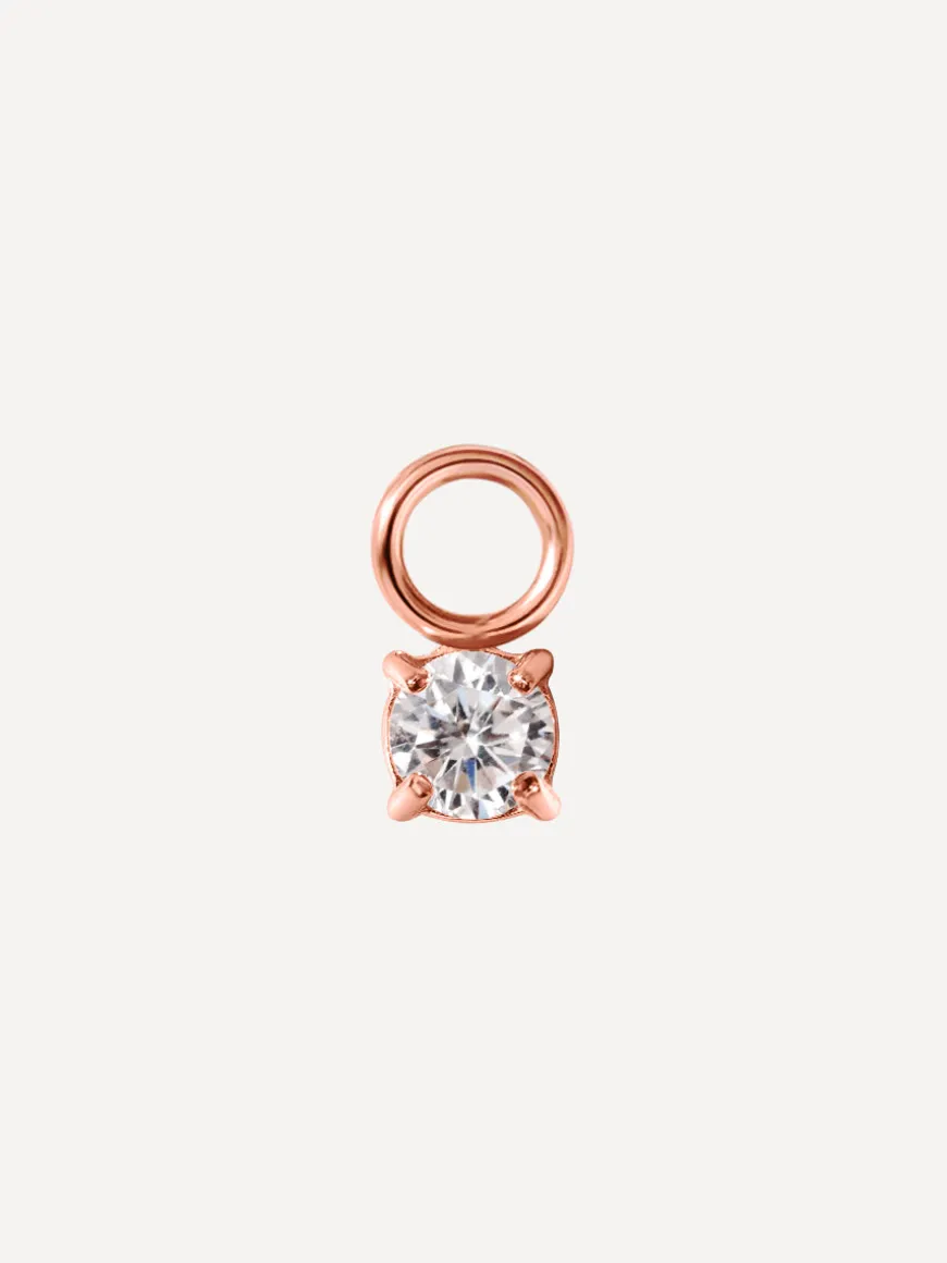 3,8x4mm Unique Sparkling Ohrring-Charm